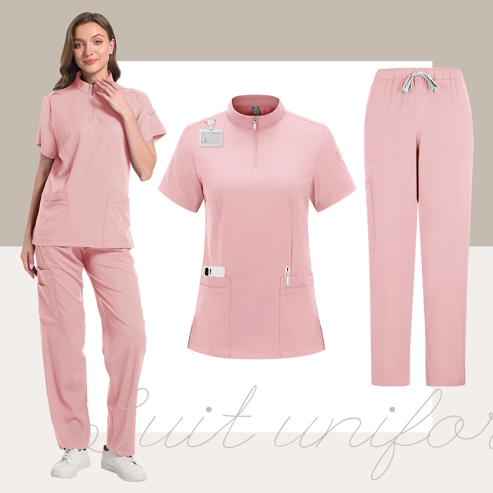 Summer Thin Elastic Pet Hospital Nursing Home Care Hand Washing Clothes Jogging Clothes Nursing Clothes Women's Set