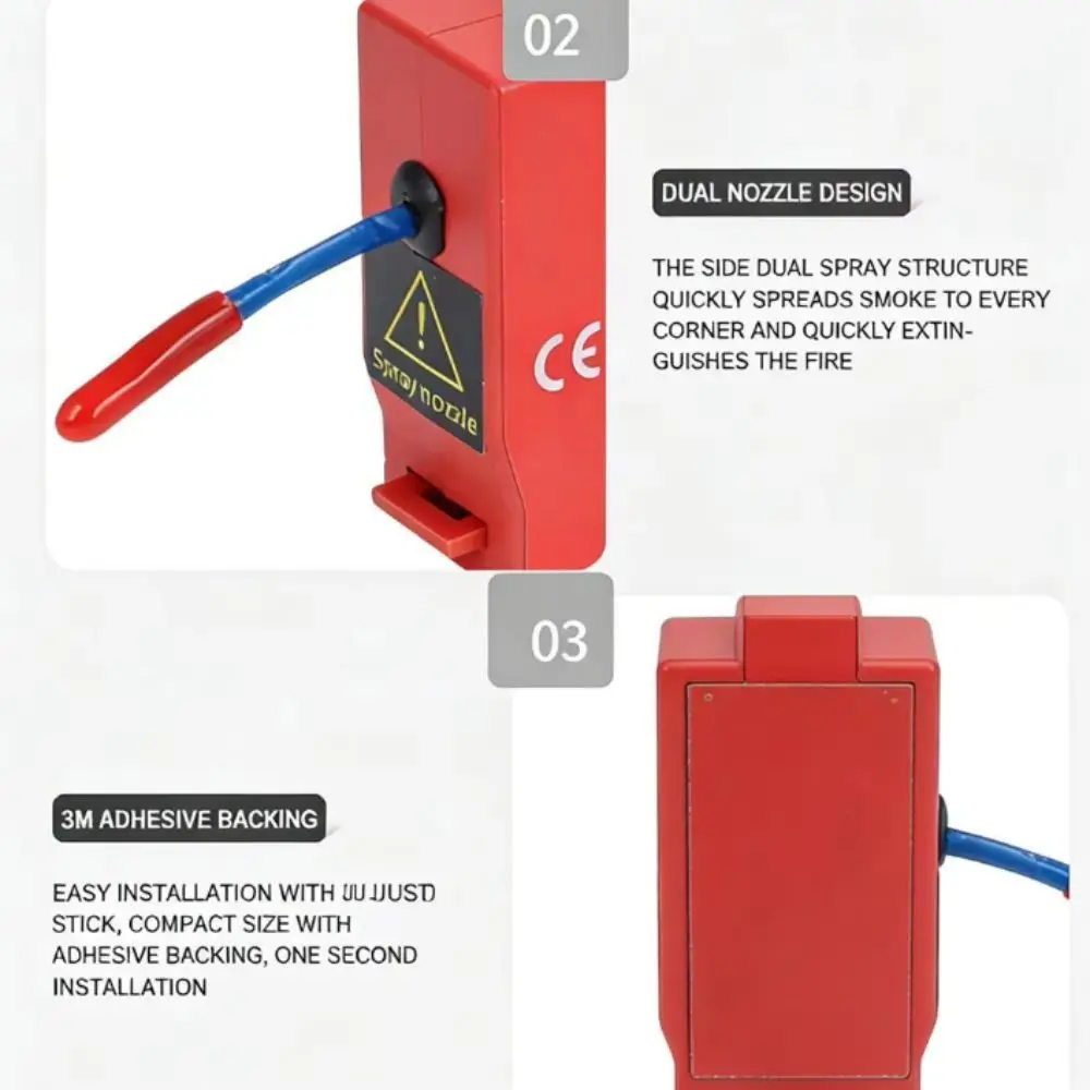Dispositivo de Extinção de Incêndio Automático para Montagem em Trilho DIN, Design de Linha Dupla, Retardador de Chamas com Ativação Automática