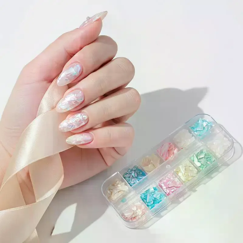 Nail Art Aurora Shell Nails Charms 3D Irregular Slice Shell Stone Sequins Nail Art Decoration Manicure Accessory