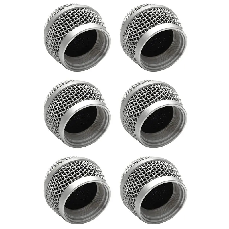 【SPECIAL】6X Microphone Grille Replacement Mic Microphone Head Mesh Microphone Grille Microphone Accessories For PG58, Inner Teet