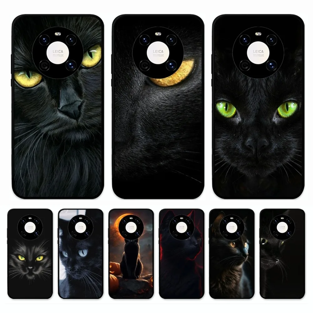 Black Cat Staring Eye Phone Case For Huawei Mate 10 20 30 40 50 lite pro Nova 3 3i 5 6 SE 7 pro 7SE