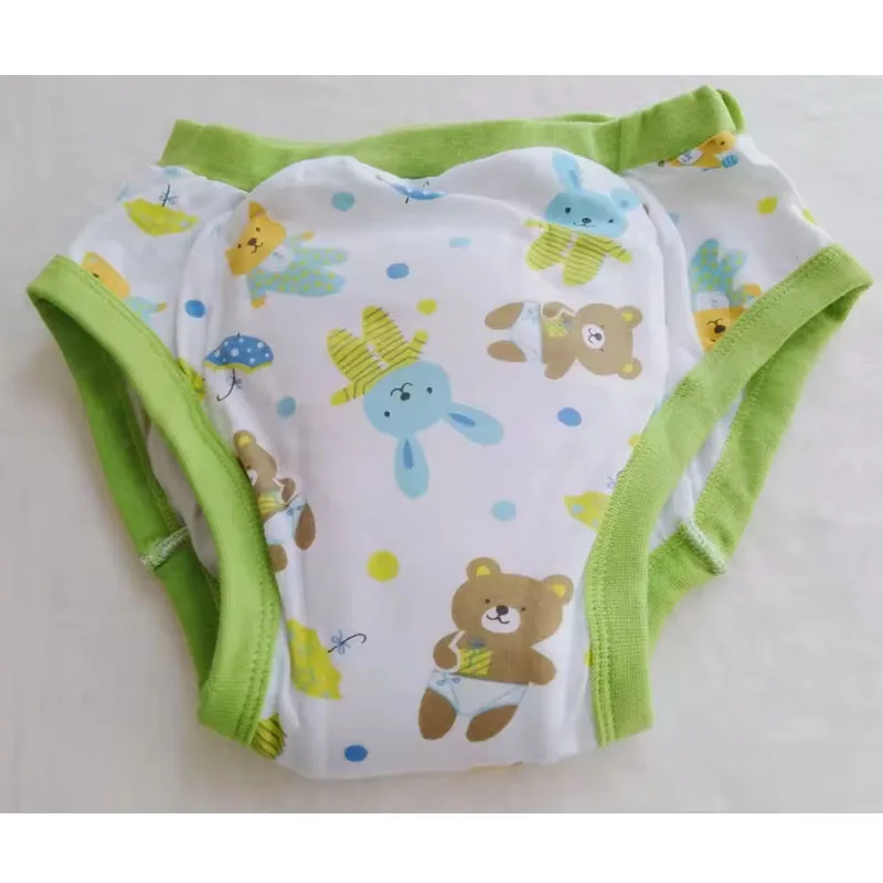 

ABDL Adult Baby Diaper Brief Cartoon Pattern With Inside Padding Cotton Training Pant Washable Diaper Panties Study Pants Couple