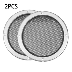 1 Pair Silver Replacement Round Speaker Protective Mesh Net Cover Speaker Grille 2/3/4/5/6.5/8/10 inch Speaker Accessory