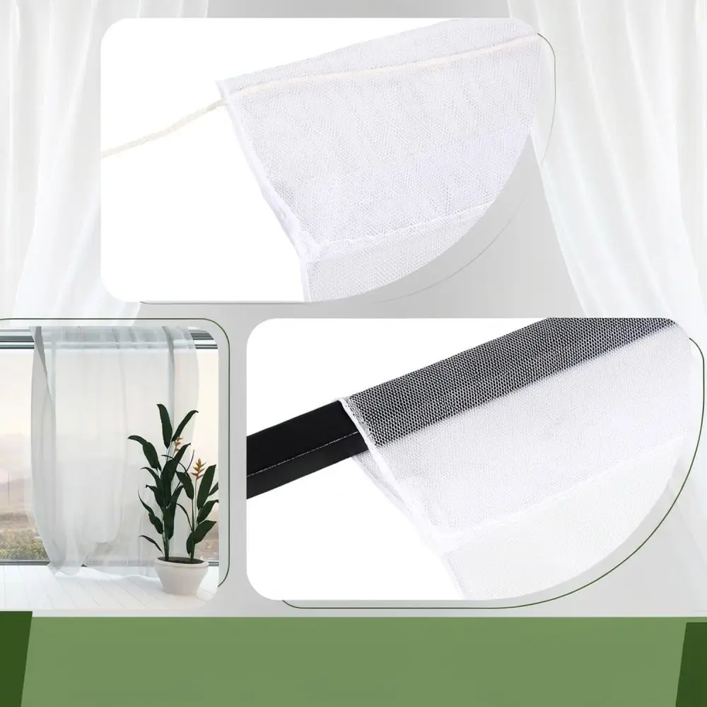 Breathable Outdoor Mesh Screen Garden Patio Mosquito Netting White Black Fabric For Balcony Pergola Curtain Rod Pocket Decor