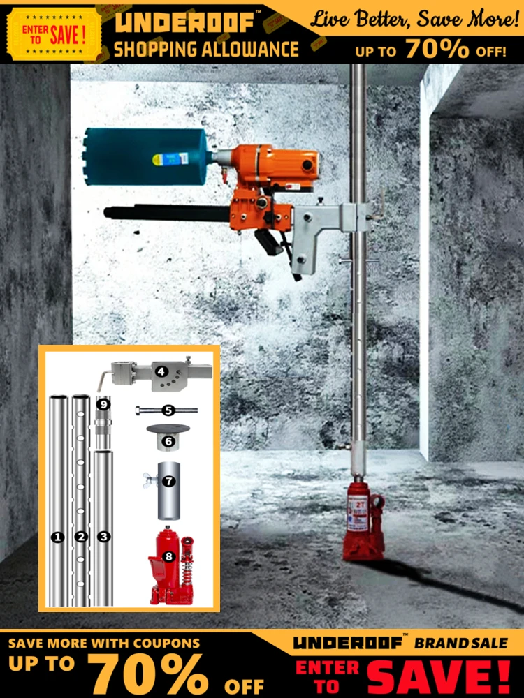 UNDEROOF-Hydraulic Lift Arm Lifter for Concrete, Diamond Core Drilling Machine Stand, Automatic Drilling Rig