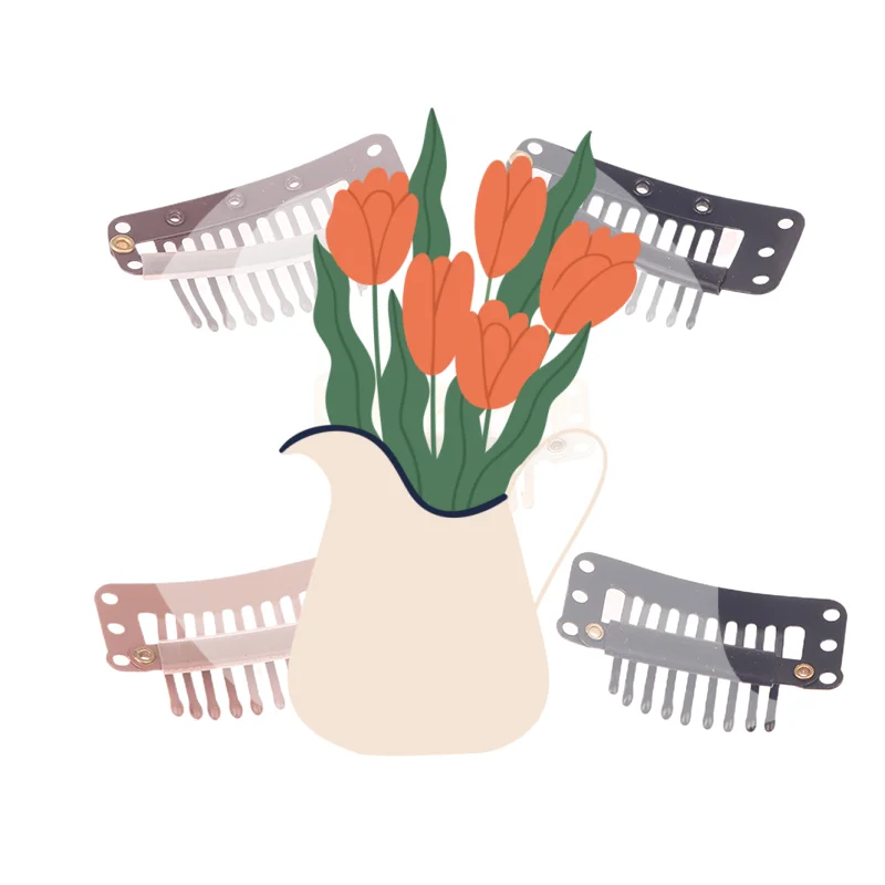 

10 шт., 9/10 зубьев, зажимы для париков, портативные металлические зажимы для волос, аксессуары для наращивания волос, инструмент, 10 шт., зажимы для наращивания волос