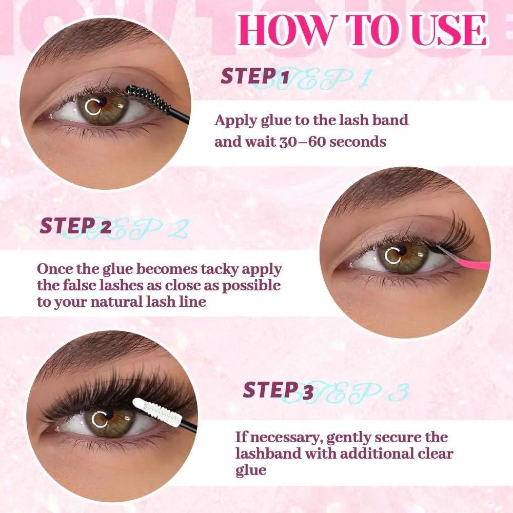 Picture 5: Natural Look False Eyelashes Bond and Seal Cluster Design DIY Lash Extension Kit Wispy Style 3D Faux Mink Lash