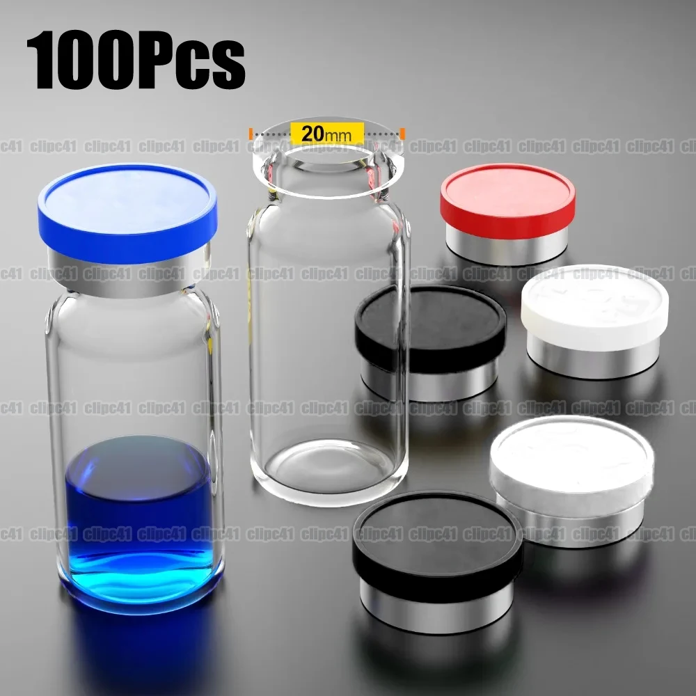 100Pcs Medical Vial Cap Aluminum Cap Medical Bottle Cap Outside Diameter 20mm Diameter 4-Colors Durable Kit