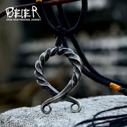 BEIER 2022 New Creative Design Viking Cross 316L Stainless Steel Octopus Squid Pendant Necklace For Men Simple Jewelry Wholesale