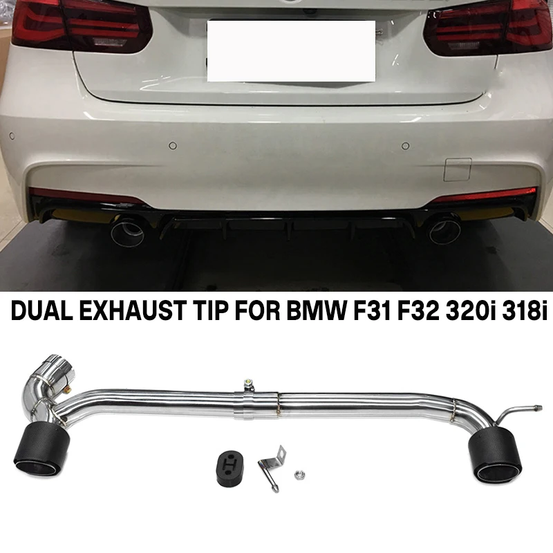 Dual Exhaust Tip For BMW F30 F31 320i 318i M Sport Look Car Exhaust Pipe 304 Stainless Steel Muffler Tip Tailpipe Nozzle