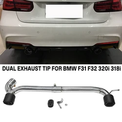 Dual Exhaust Tip For BMW F30 F31 320i 318i M Sport Look Car Exhaust Pipe 304 Stainless Steel Muffler Tip Tailpipe Nozzle