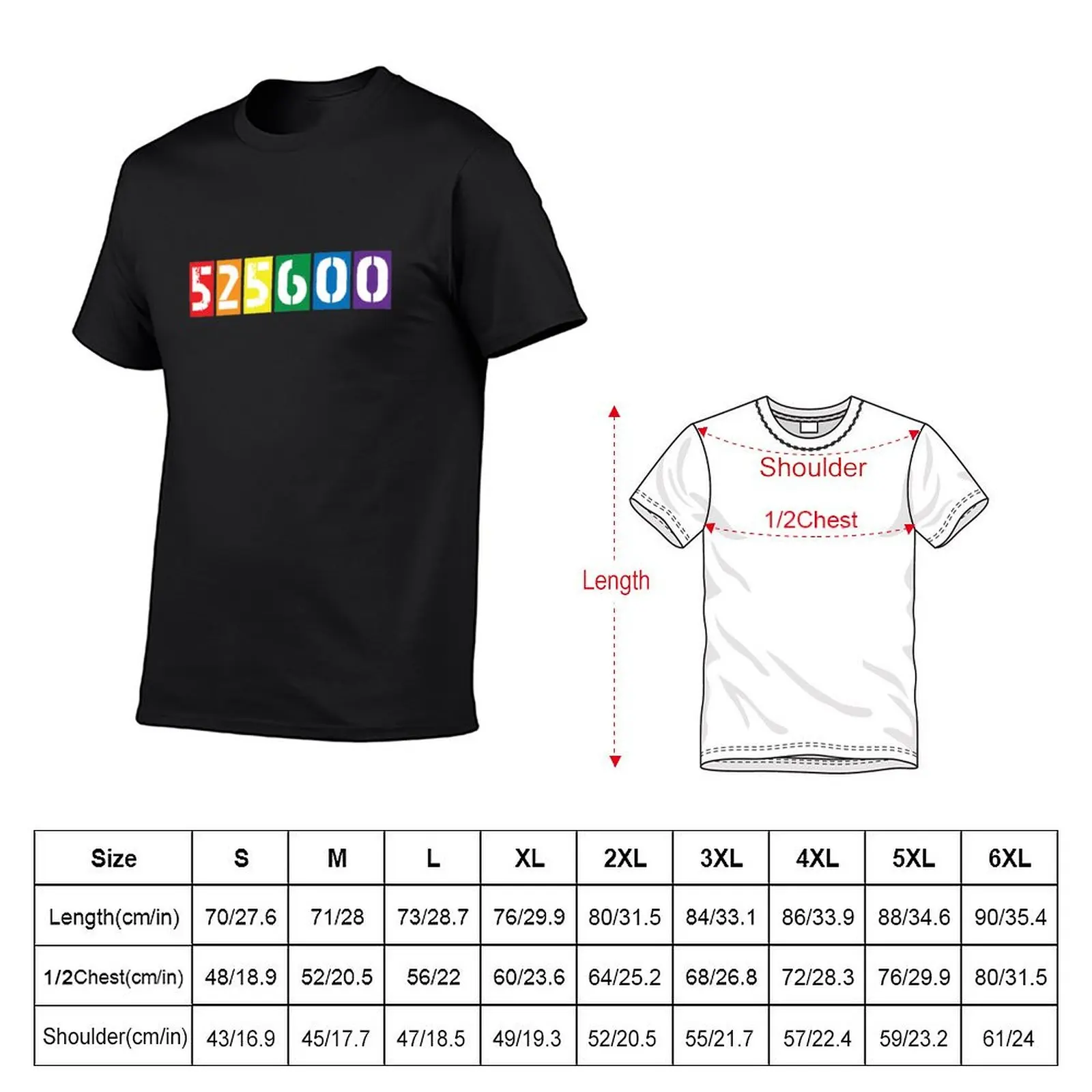 525,600 minutes [rent] T-Shirt tops custom shirt plain baggy shirts graphic tee shirt men