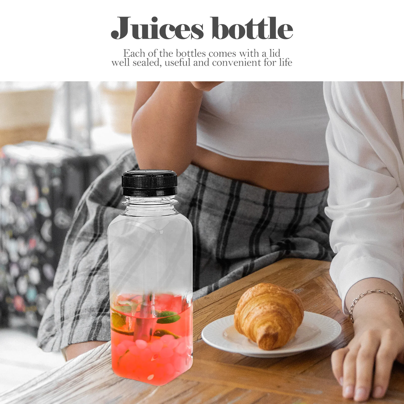Drink Bottle Water Beverage Homemade Juice Bottles Clear Milk Plastic 300ML Drinking Empty Juices Pet