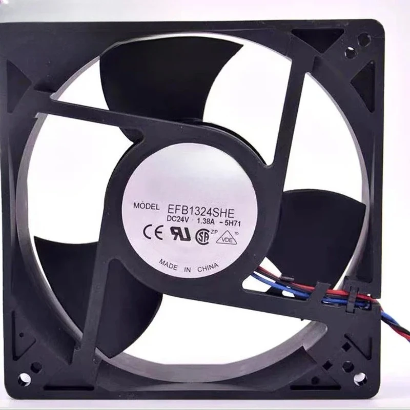 Brand New Original 1Pcs EFB1324SHE 24V 1.38A 3-Wire 3Pin Cooling Fan 127X127X38Mm Server Cooler Fan Fast Delivery