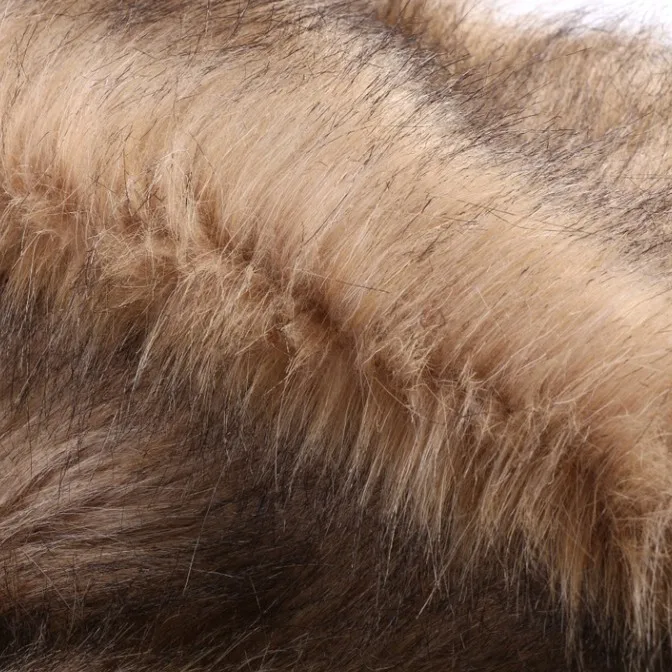 Cosplay plush fabric,Beige bottom dyed black tip faux fur fabric,felt cloth,