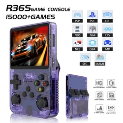 Consola de videojuegos portátil R36S, sistema Linux, pantalla IPS de 3,5 pulgadas, reproductor de vídeo portátil de bolsillo, juegos de 128GB, Mini Linux Sys