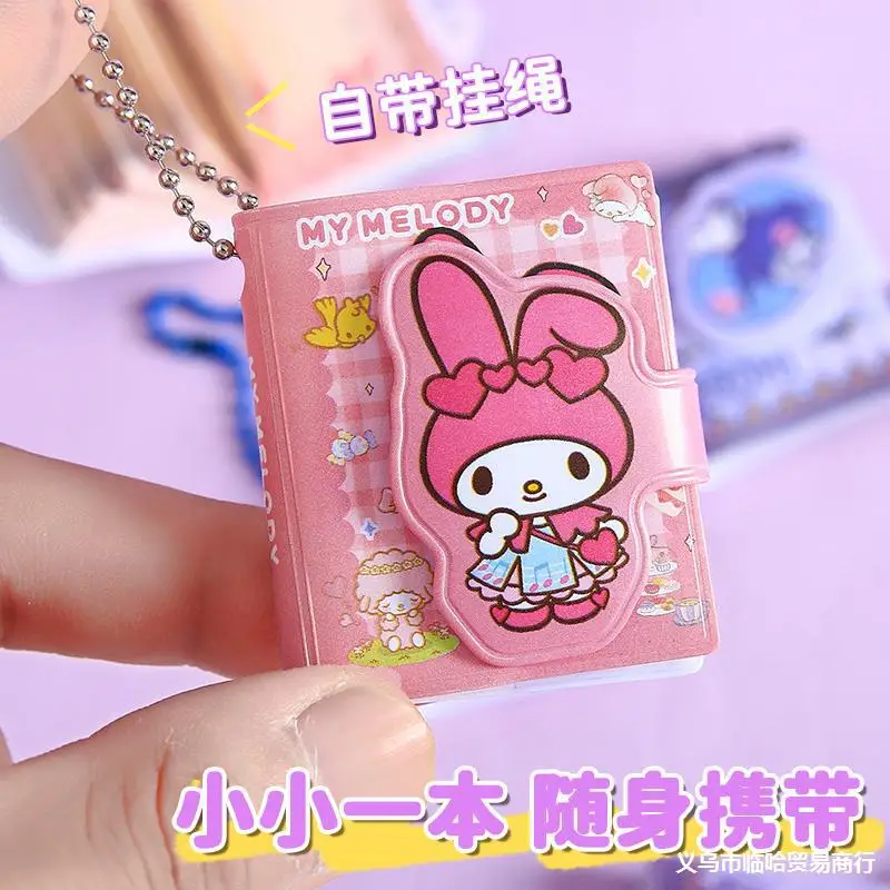 50 Sheets Full Color Mini Kawaii Sanrio My Melody Kuromi Cinnamoroll Anime Figure Pocket Book Notebook Laptop Portable Notebook