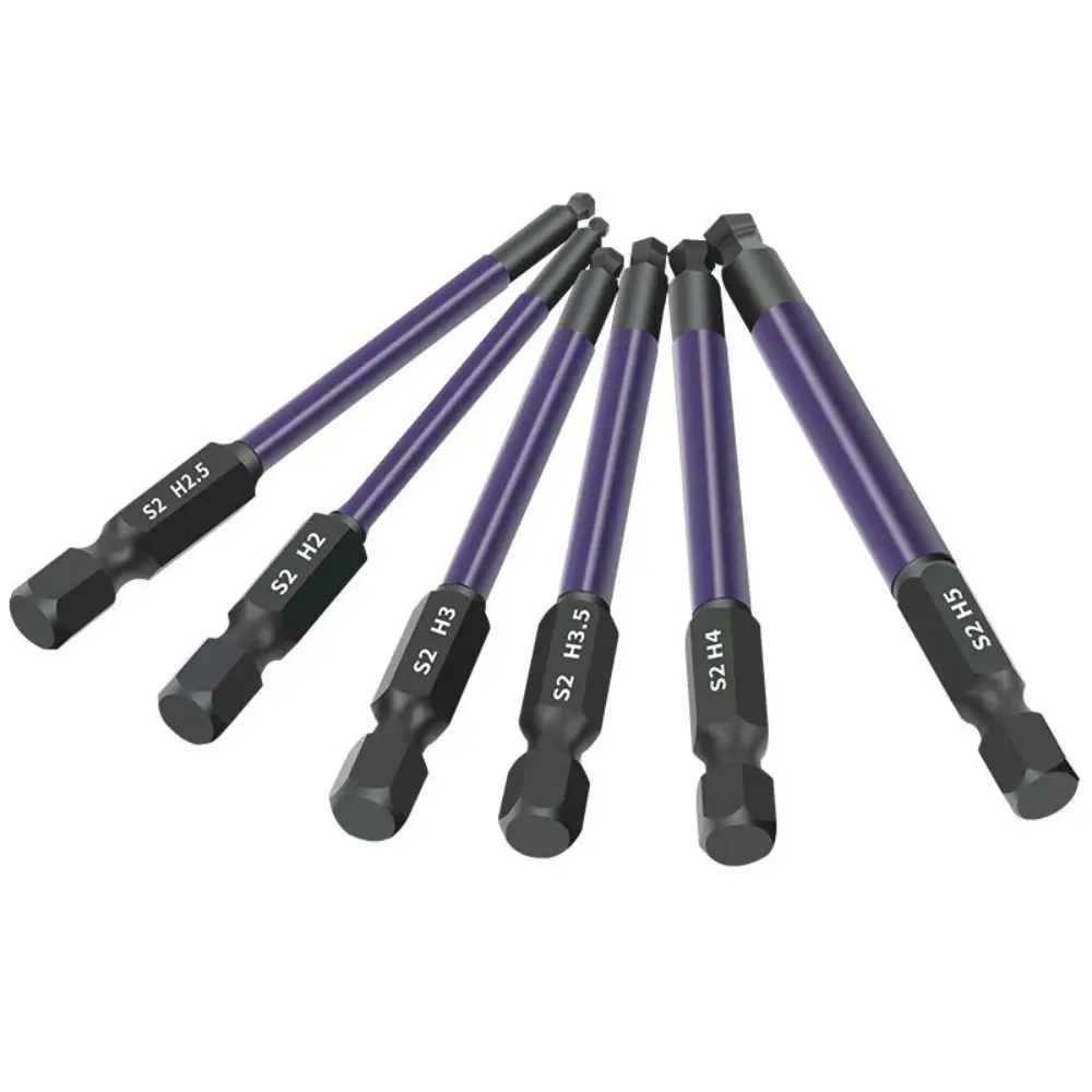 

12pcs 75mm Ball End Screwdriver Bit 1/4 Inch Hex Shank Magnetic Hexagonal Screwdriver Bit High Hardness Alloy Steel