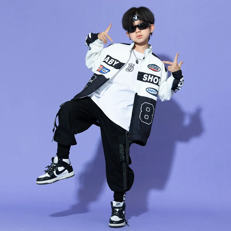 Hip Hop Dance Costumes for Girls Boys Jazz Ballroom Dance Clothes Kids Party Stage Outfits Hiphop Competition Suits Performance