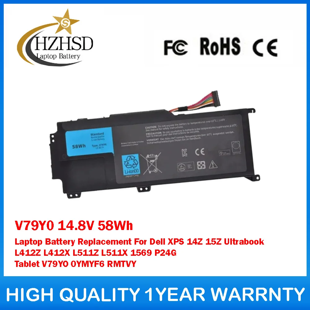 V79Y0 14.8V 58Wh بطارية الكمبيوتر المحمول لاستبدال Dell XPS 14Z 15Z Ultrabook L412Z L412X L511Z L511X 1569 P24G اللوحي V79YO 0YMYF6