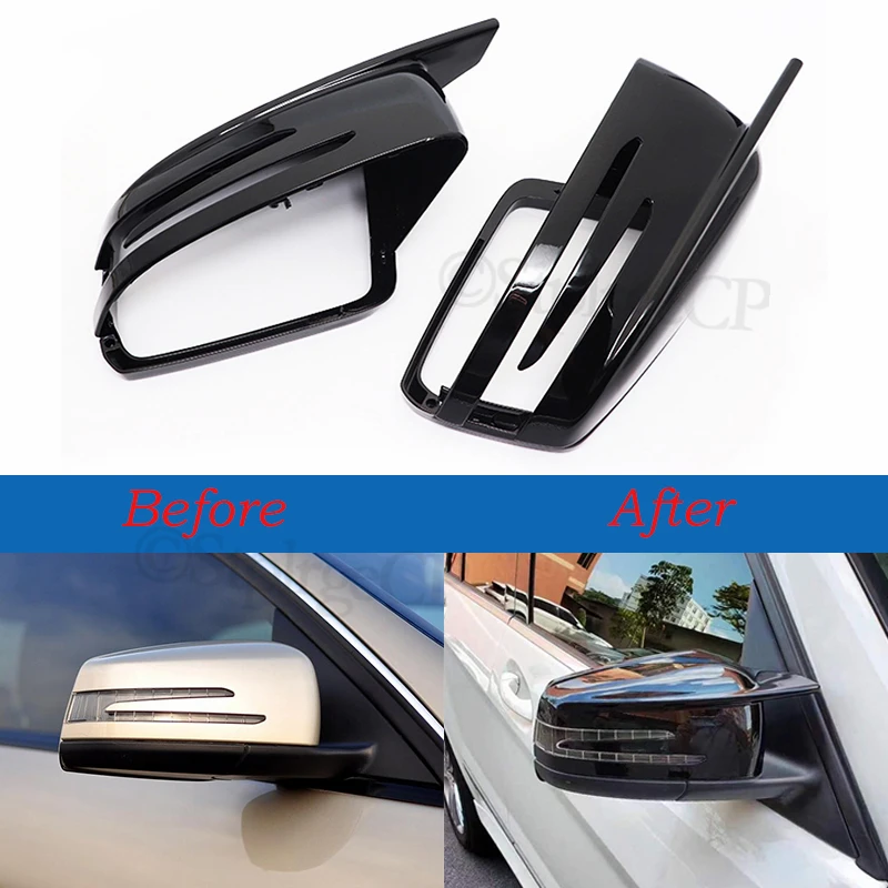 For Merceded-Benz GLK Class X204 2008 2009-2015 GLK250 GLK280 GLK300 GLK350 Black rearview mirror cover car exterior decoration