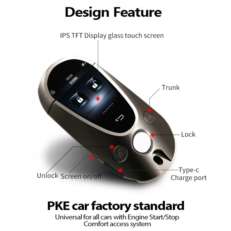 Spy 2 way sistema de alarme do carro entrada keyless passiva recarregável lcd pager display & liberação tronco remoto