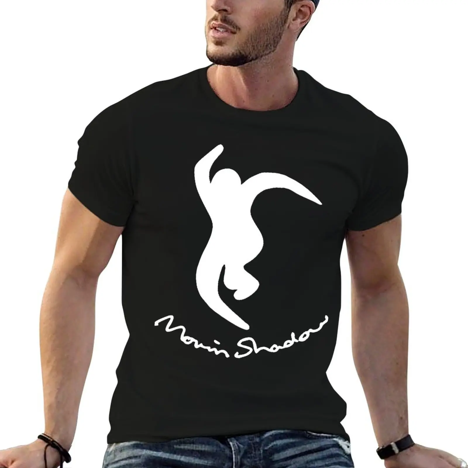 

Moving Shadow Cursive Logo T-Shirt t shirt men 100% cotton luxury brand man t shirt heavy cotton man tshirt T-Shirt