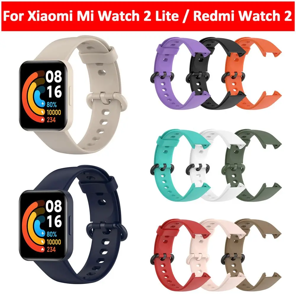 

Ремешок силиконовый для Xiaomi Mi Watch 2 Lite, сменный спортивный браслет для Redmi Watch 2, черный