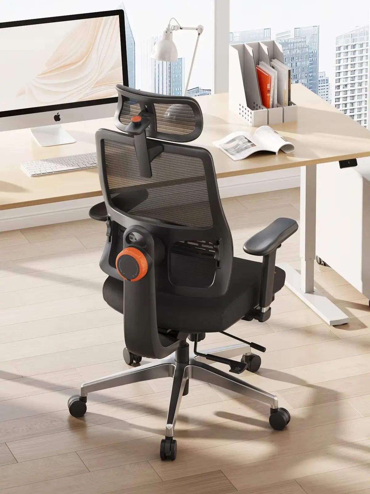 Newtral MAGICH BPRO/GPRO Ergonomischer Bürostuhl mit adaptiver Lordosenstütze, 4D Armlehne und Verstellbare Kopfstütze, Schreibtischstuhl aus Mesh für Büro