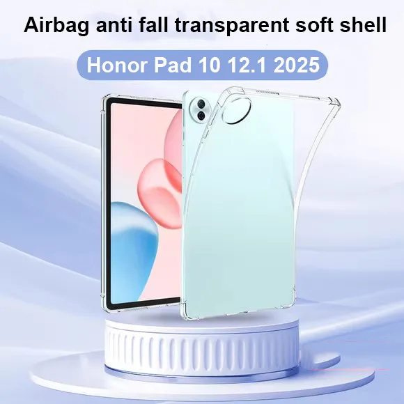 

Прозрачный чехол для планшета Huawei Honor Pad 10 2025 12,1 дюйма HEY3-W00HEY3-W10 HD Airbag с защитой от падения, силиконовый мягкий прозрачный чехол из ТПУ