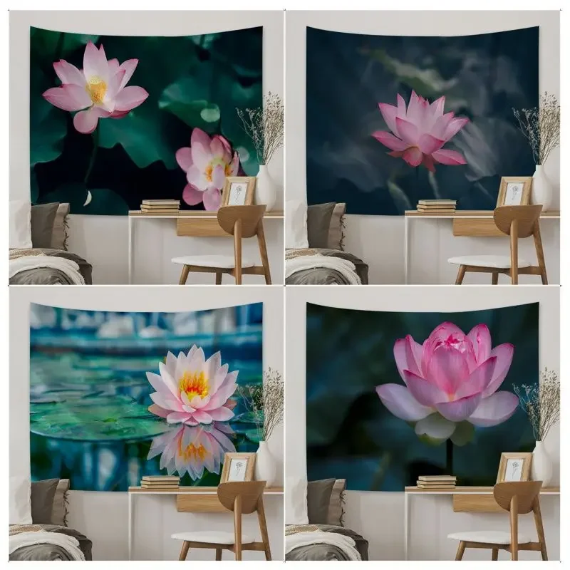 

Chinese Lotus Tapestry Hanging Bohemian Tapestry Indian Buddha Wall Decoration Witchcraft Bohemian Hippie Cheap Hippie Hanging