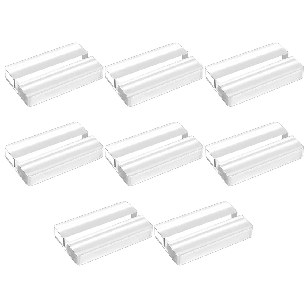 

8pcs Clear Acrylic Card Holders Transparent Sign Stands Table Number Slot Bases Wedding Reception Desktop Support Bases Office