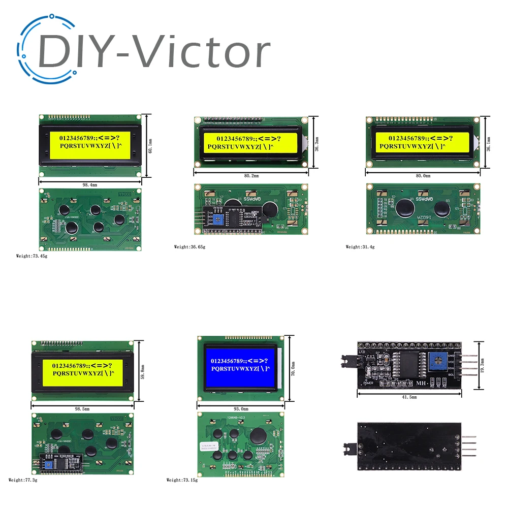 LCD1602 LCD 1602 2004 12864 modulo schermo verde blu 16x2 modulo Display LCD a caratteri 20 x4 Controller HD44780 luce blu nera