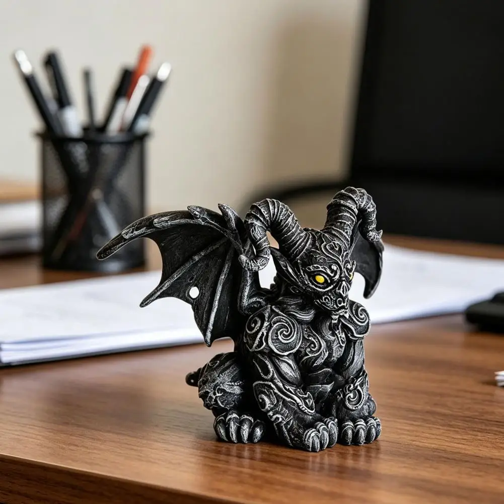 Gartenfigur aus Kunstharz, Geflügelte Gargoyle-Statue, Skulptur, Harzfigur für Garten, Rasen, Außenbereich, Halloween, Zuhause