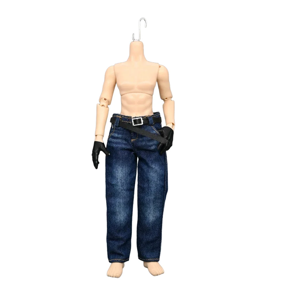 1/12 Scale Male Trendy Washed Straight Leg Jeans Clothes Accessory Model Fit 6'' Male Soldier Action Figure Body Dolls