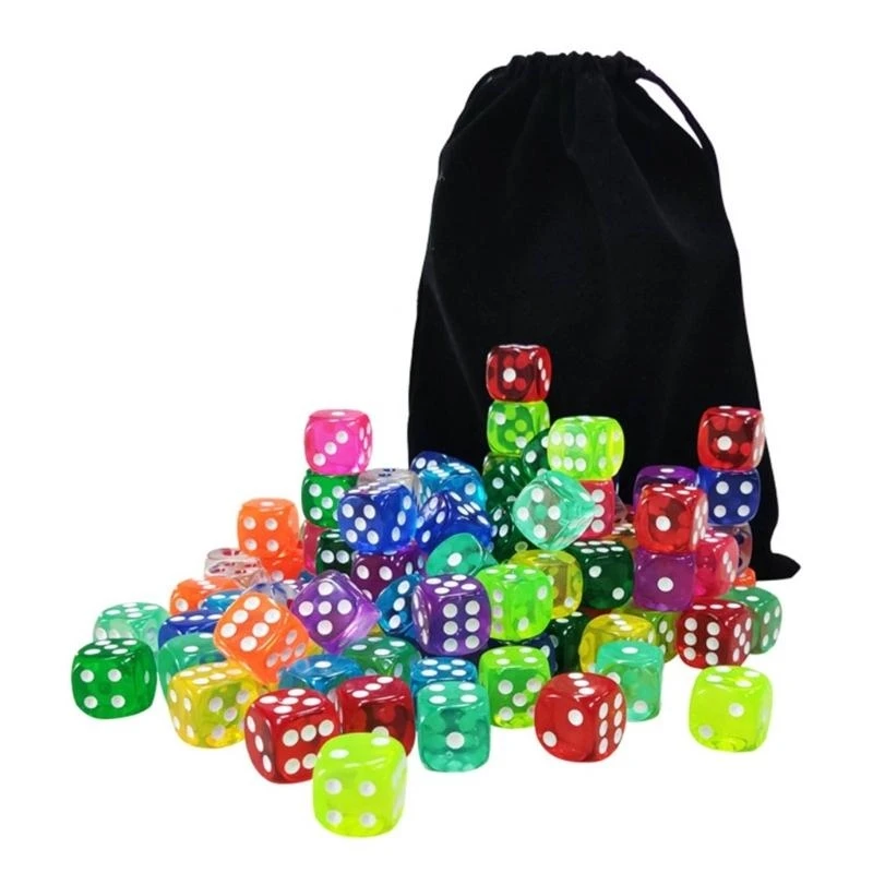 A0KA Colonful Game Dices 14mm ستة من الجوانب Dices Kids Morder Resource Dices
