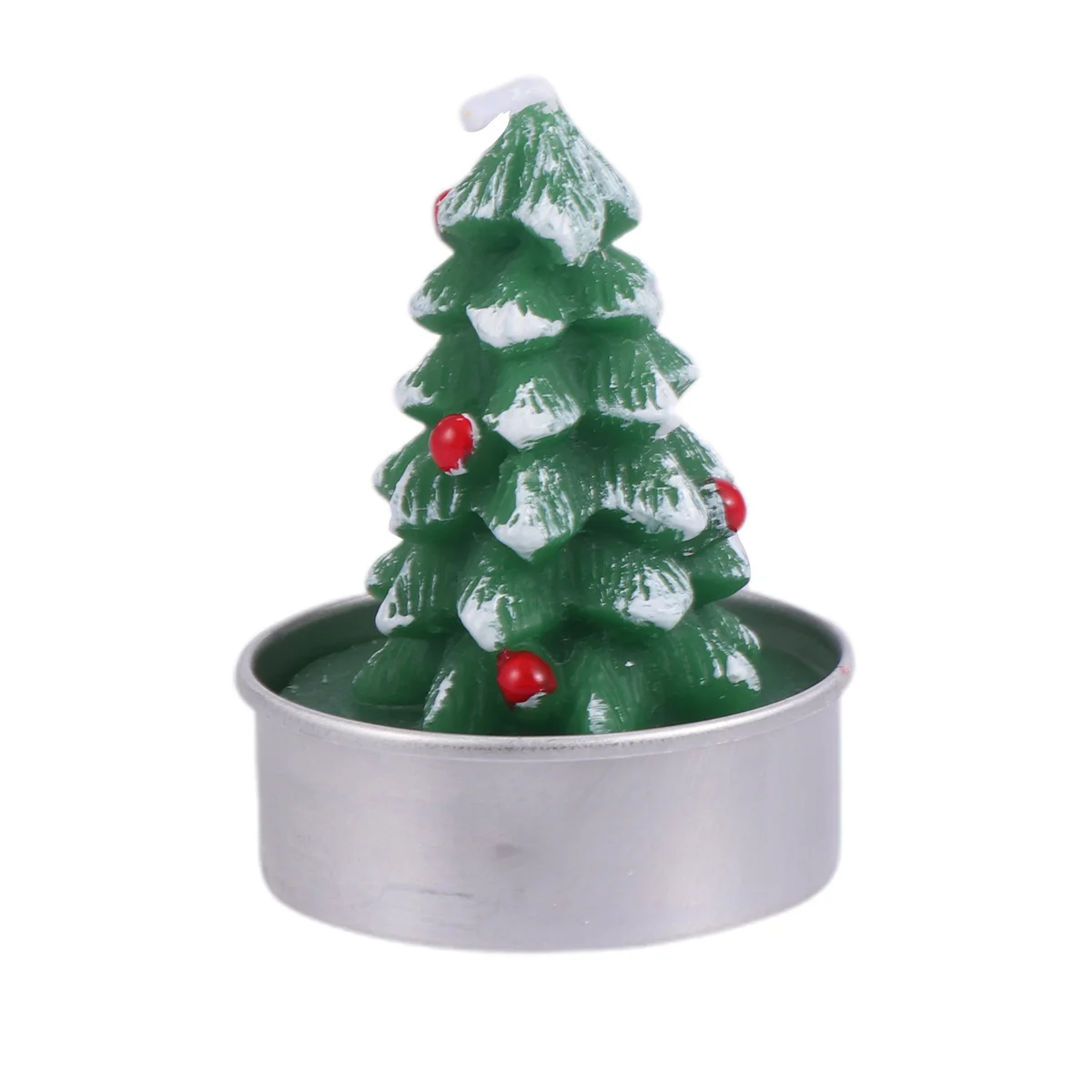 

Christmas Tree Shape Smokeless Paraffin Wax Cake Decoration Christmas Party Romantic Festival Ornament