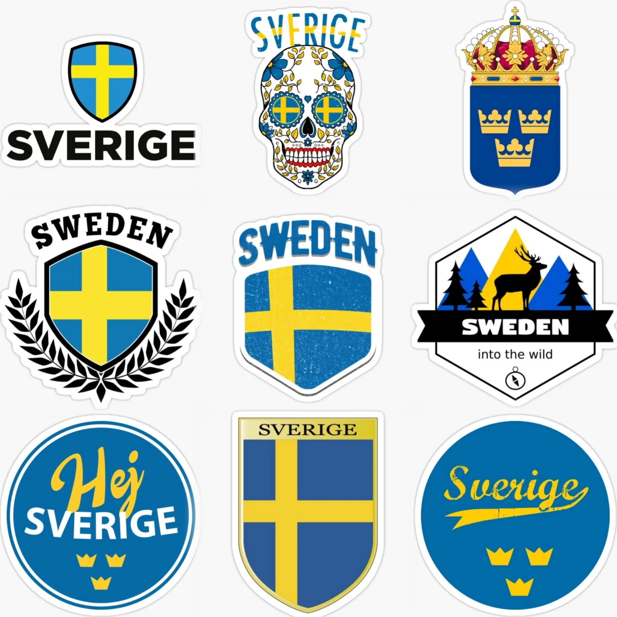 

Sweden SE Flag Map Emblem Creative PVC Sticker for Decorate Car Motorcycle Bicycle Helmet Window Fridge Wall Decal Accessories