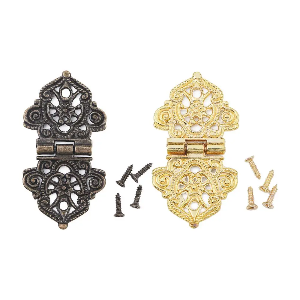 

Декоративная деревянная шкатулка, винтажное кружево, мини-сплав, антикварная мебельная фурнитура с полыми цветами, петли