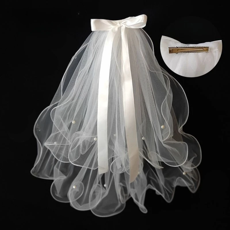 1PC Wedding Bridal Veil White Wedding Cloak Bride Shawl Women Ivory Tulle Cape Soft Mesh