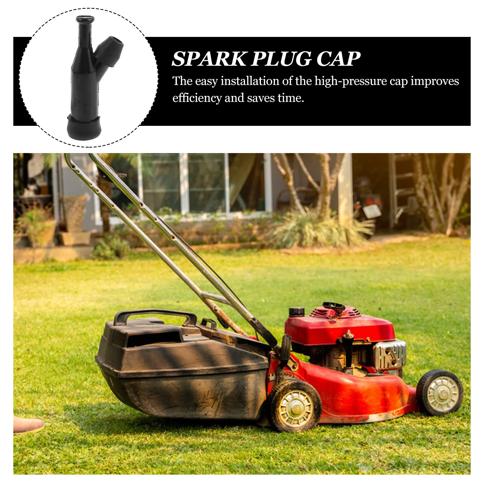 

5Pcs High Pressure Cap for Chainsaw Tractor Lawn Mower Durable Replacement Spark Plug Oil Leak Prevent Spark Plug Cap