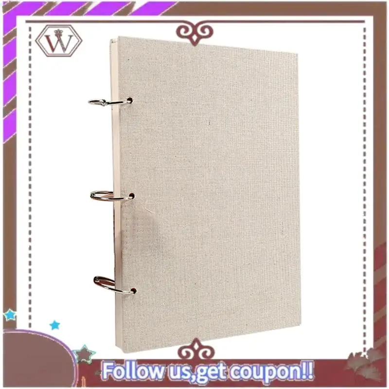 ABBG-Sketchbook Quaderno per schizzi di alta qualità con copertina rigida in lino 120 pagine 160GSM Quaderno a fogli mobili ricaricabile spesso (16K)