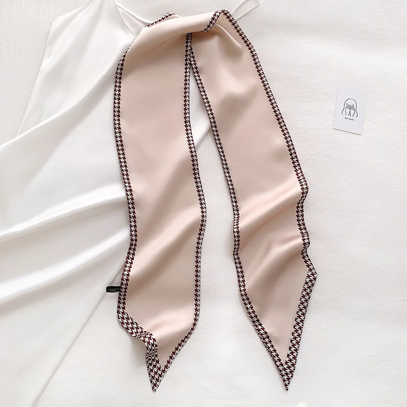 Novel Summer Long Small Silk Satin Scarf Women Waist Belt Decorative Female Bevel Neck Scarf Korean Multifunctional Hair Ribbon