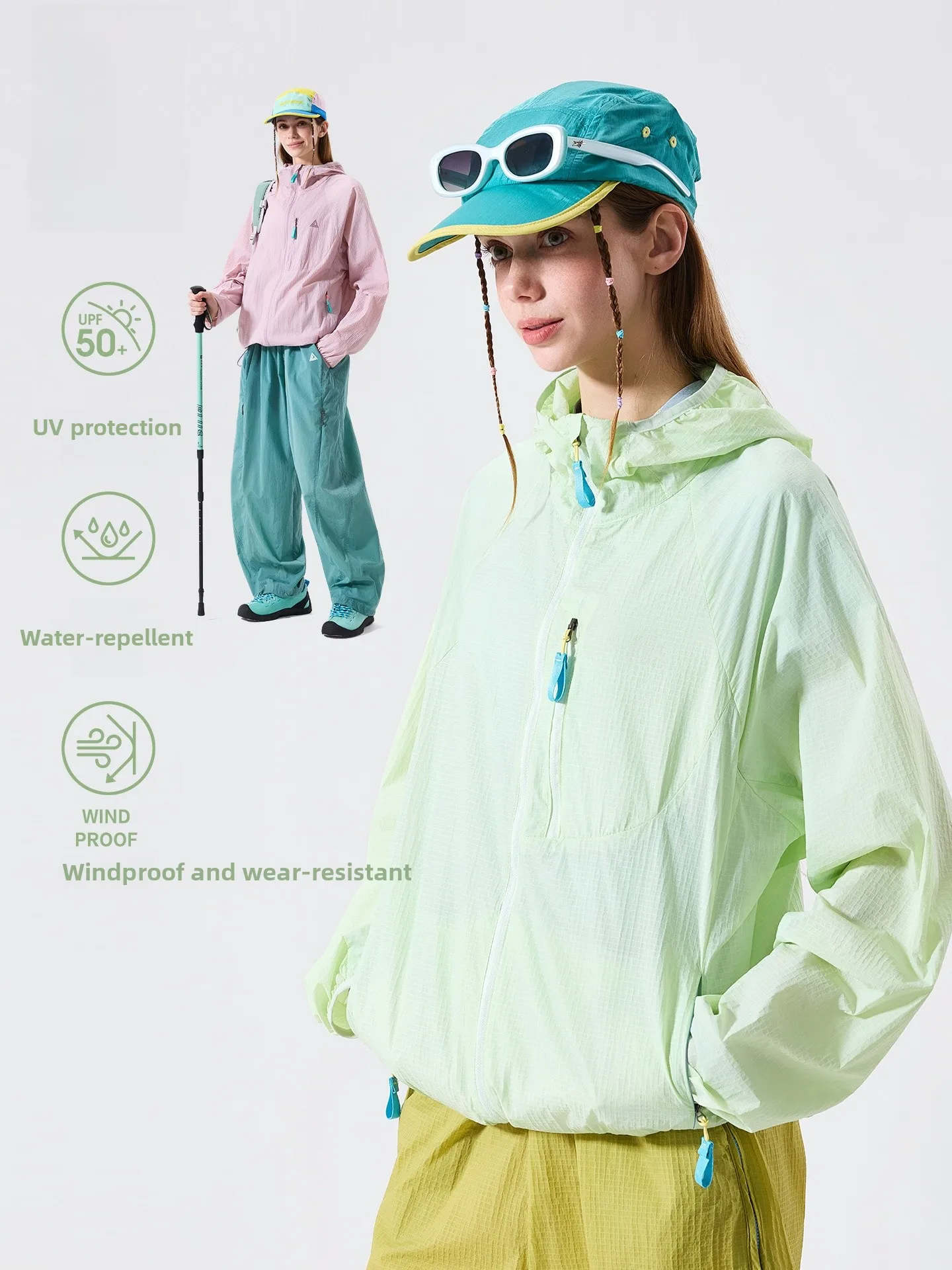 

LAZY DAY Outdoor Moisture-Wicking Quick-Dry Waterproof Hat Sports Women's Spring Summer Anti-Ultraviolet Rays Long Sleeve Zip...