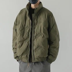 Winter amerikanische Mode Vintage Parkas Jacken für Männer Outdoor Wind jacke y2k lässige Polster Mäntel lose Stickerei Daunen jacke