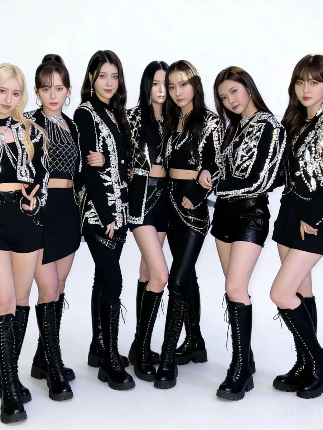 KPOP Female Group Kep1er Performance Outfit Chaehyun Black Heavy-Duty Dance Song Stage Costume Set Women's Ethnic Stage Clothing
