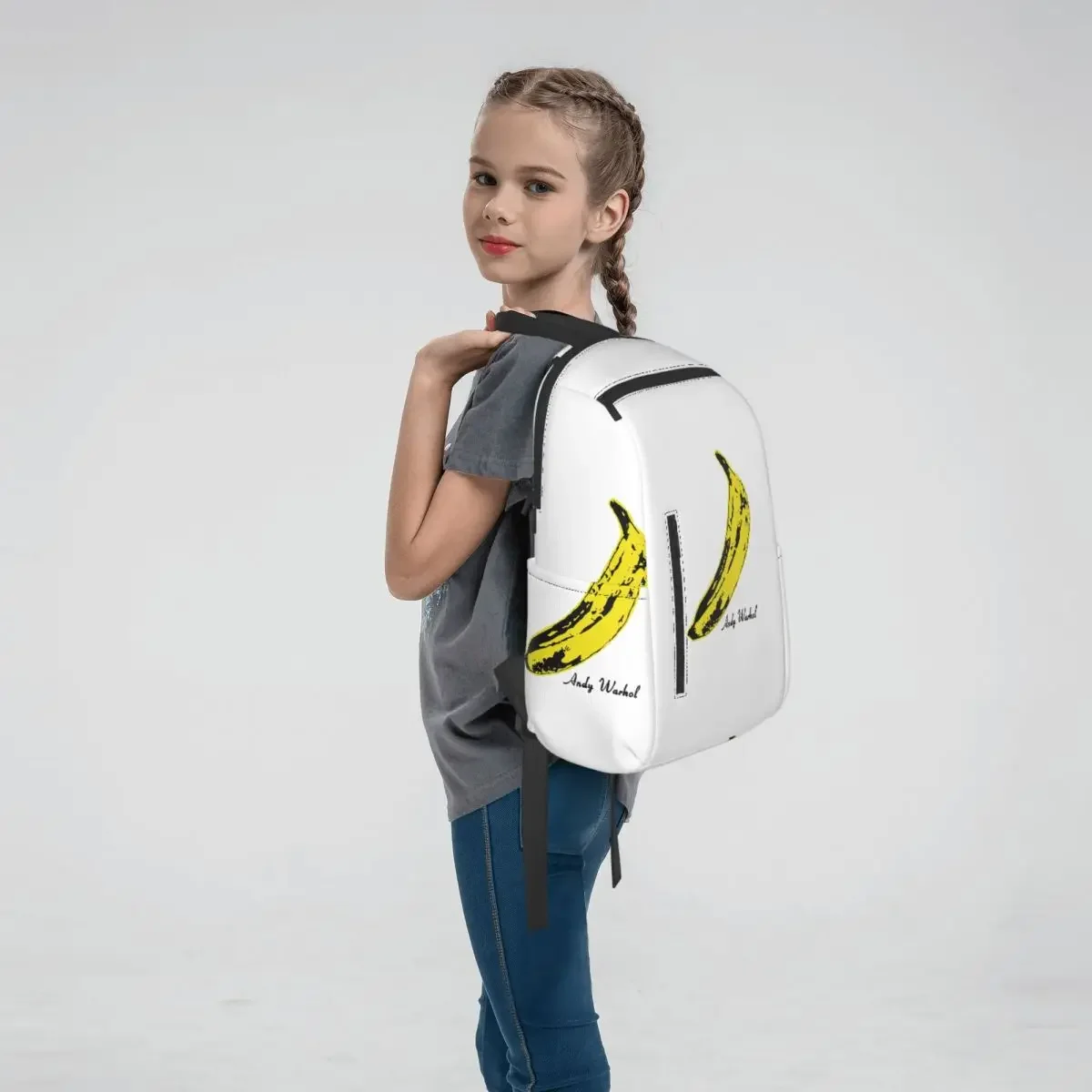 Andy Warhol Sunset Cat Cattle Banana Backpack Daypack Children BookBag School Bag Shoulder Bags for Men Women