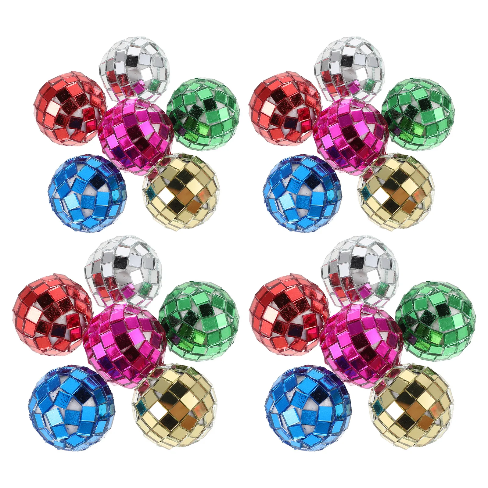 24 قطعة من كرات مرآة لعيد الميلاد لبيت الدمى لإكسسوارات الديكور وديكورات الحدث #4