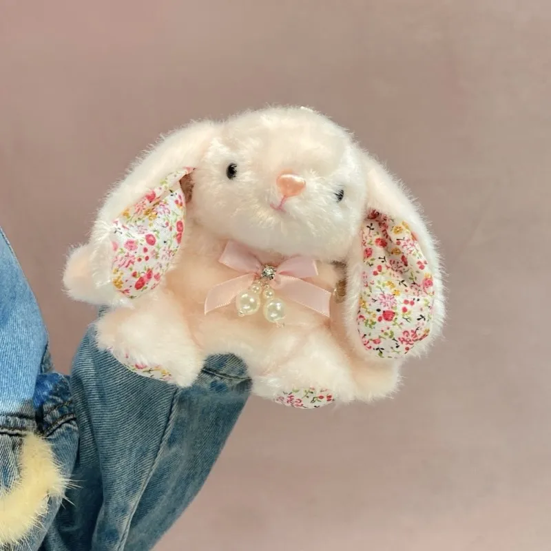 Cute 3D Fluffy Bunny Case for Airpods 4 3 2 1 Pro 2 Pro 3 Soft Plush Cover with Floral Ears & Pearl Bow Shockproof Kawaii Gift view 4