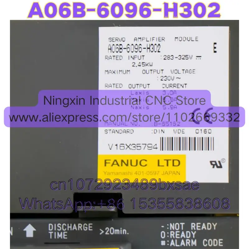 High-quality Goods Second-hand A06B-6096-H302 A06B 6096 H302 Servo Drive Tested OK